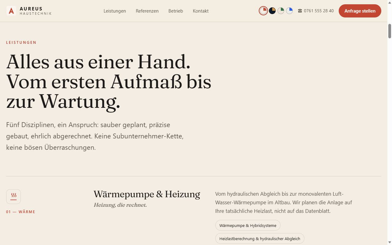 Leistungs-Kapitel der Demo: Alles aus einer Hand